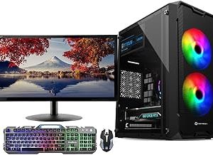 CHIST I7 Gaming pc Full Setup Desktop Complete Computer System(Core i7 860 Processor/DDR3 8GB Ram/512GB SSD/GT 730 4GB Graphics/800W PSU/19 inch Monitor/Gaming K/M/WiFi-Bluetooth)